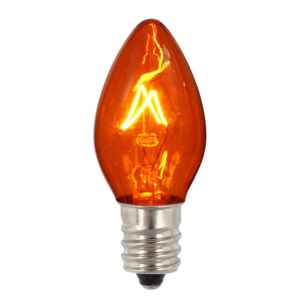 Christmastopia.com - 25 Incandescent C7 Amber Transparent Retrofit Night Light Replacement Bulbs