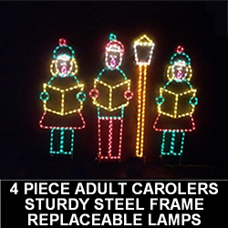 Christmastopia.com - Caroling Victorian Family with Lamp Post LED Lighted Outdoor Lawn Decoration
