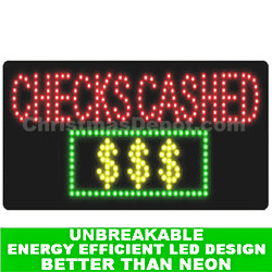 Christmastopia.com - LED Flashing Lighted Checks Cashed Sign