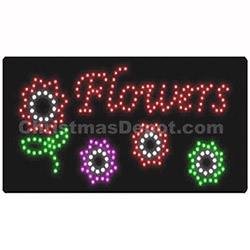 Christmastopia.com - LED Flashing Lighted Flowers Sign
