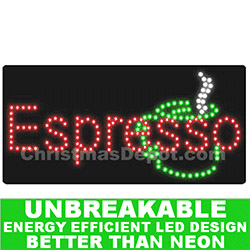 Christmastopia.com - LED Flashing Lighted Espresso Sign