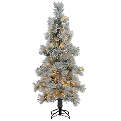 Christmastopia.com - 8 Foot Flocked Stone Pine Artificial Christmas Tree 400 LED Warm White Lights