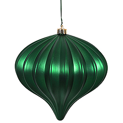 Christmastopia.com - 5.7 Inch Emerald Matte Onion Mardi Gras Ornament 3 per Set