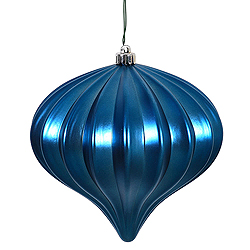 Christmastopia.com - 5.7 Inch Sea Blue Matte Onion Ornament 3 per Set