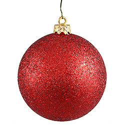 Christmastopia.com - 4 Inch Red Sequin Round Ornament 6 per Set