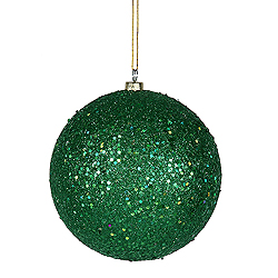 Christmastopia.com - 4 Inch Green Sequin Round Ornament 6 per Set