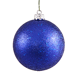 Christmastopia.com - 4 Inch Cobalt Sequin Round Shatterproof Christmas Ball Ornament 6 per Set