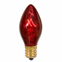 Christmastopia.com - 25 Incandescent C7 Red Twinkle Transparent Retrofit Night Light Replacement Bulbs