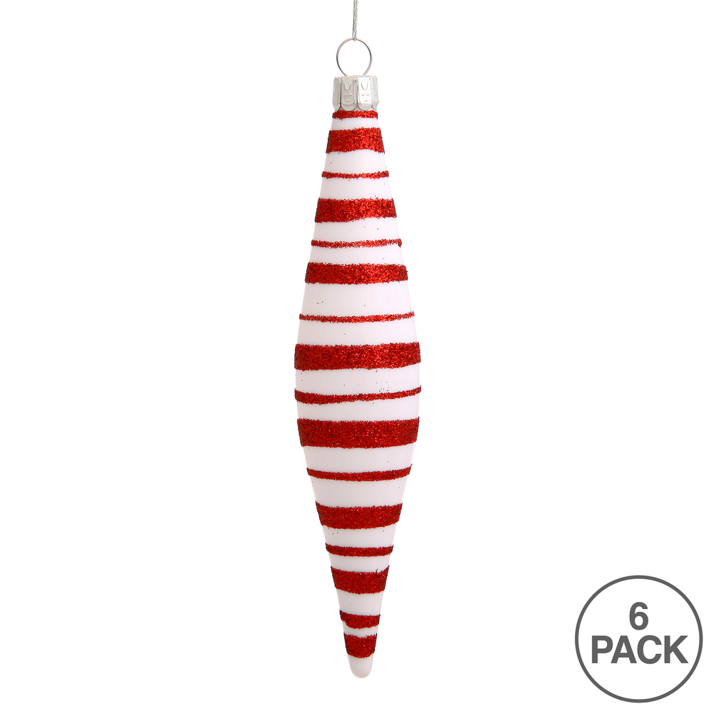 Christmastopia.com - 5.5 Inch Red White Candy Cane Icicle Drop Christmas Ornament