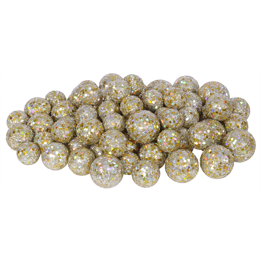 Christmastopia.com - Champagne Glitter Sequin Styrofoam Ball Assorted Sizes
