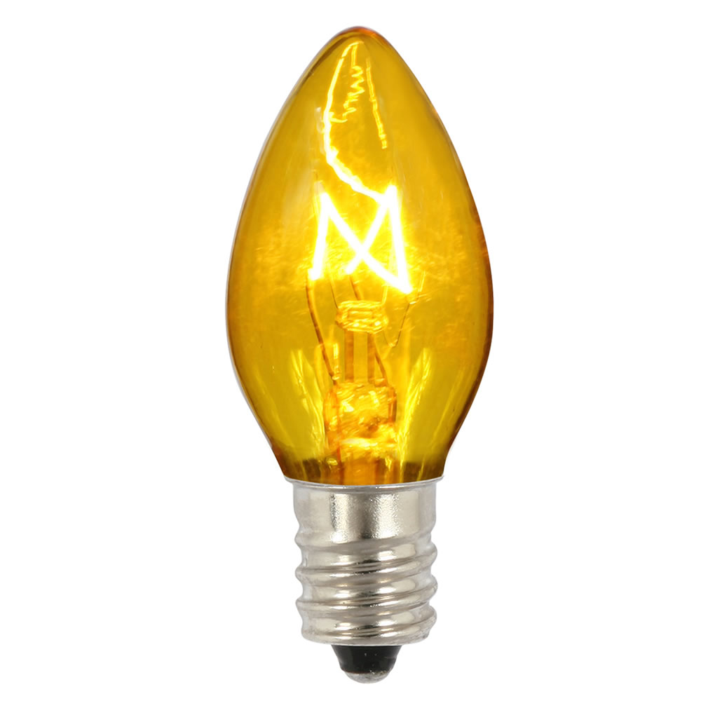 Christmastopia.com - 25 Incandescent C7 Gold Transparent Retrofit Night Light Replacement Bulbs