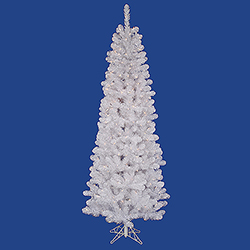 Christmastopia.com - 5.5 Foot White Salem Pencil Pine Artificial Christmas Tree 200 DuraLit Clear Lights