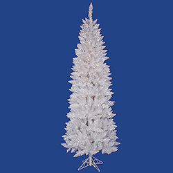 Christmastopia.com - 5 Foot Sparkle White Pencil Spruce Artificial Christmas Tree 150 DuraLit LED Multi Color Mini Lights