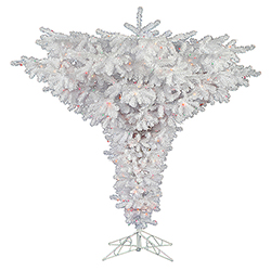 Christmastopia.com - 5 Foot Crystal White Upside Down Artificial Christmas Tree 450 Clear Lights