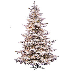Christmastopia.com - 8.5 Foot Flocked Sierra Artificial Christmas Tree 850 DuraLit Clear Lights