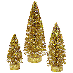 Christmastopia.com - 9 Inch Gold Oval Tree 3 per Set