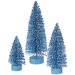 Christmastopia.com - 9 Inch Turquoise Oval Tree 3 per Set