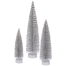 Christmastopia.com - 20 Inch Silver Oval Tree 3 per Set
