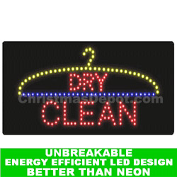 Christmastopia.com - Flashing LED Lighted Dry Clean Sign