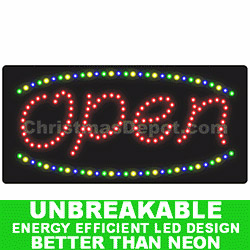 Christmastopia.com - LED Lighted Flashing Open Sign