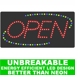 Christmastopia.com - Flashing LED Lighted Open Sign