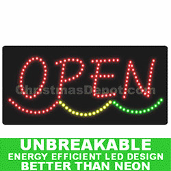 Christmastopia.com - Lighted LED Flashing Open Sign