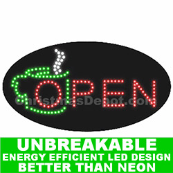 Christmastopia.com - Coffee LED Flashing Lighted Open Sign