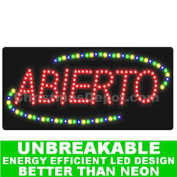 Christmastopia.com - Flashing LED Lighted Abierto Sign