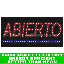 Christmastopia.com - LED Lighted Flashing Abierto Sign
