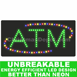 Christmastopia.com - Flashing LED Lighted ATM Sign