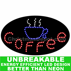 Christmastopia.com - Flashing LED Lighted Coffee Sign