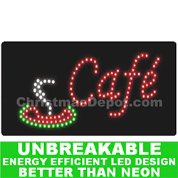 Christmastopia.com - LED Flashing Lighted Cafe Sign