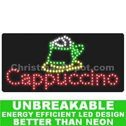 Christmastopia.com - Flashing LED Lighted Cappuccino Sign