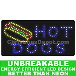 Christmastopia.com - Flashing LED Lighted Hot Dogs Sign
