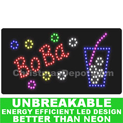 Christmastopia.com - Flashing LED Lighted Boba Sign