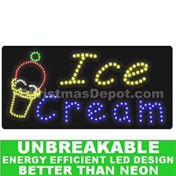 Christmastopia.com - Flashing LED Lighted Ice Cream Sign
