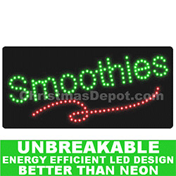Christmastopia.com - Flashing LED Lighted Smoothies Sign