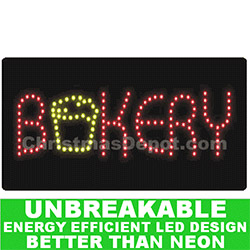 Christmastopia.com - Flashing LED Lighted Bakery Sign