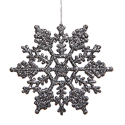Christmastopia.com - 4 Inch Pewter Glitter Snowflake Christmas Ornament 2 per Set4