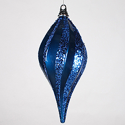 Christmastopia.com - 12 Inch Sea Blue Candy Glitter Swirl Drop Ornament