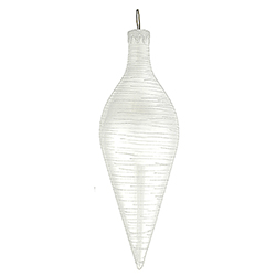 Christmastopia.com - 15.75 Inch White Iridescent Tear Drop with Glitter Shatterproof Christmas Ornament