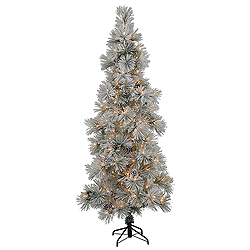 Christmastopia.com - 8 Foot Flocked Stone Artificial Christmas Tree 400 DuraLit Clear Light