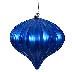 Christmastopia.com - 5.7 Inch Blue Matte Onion Ornament 3 per Set