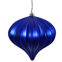 Christmastopia.com - 5.7 Inch Cobalt Blue Matte Onion Ornament 3 per Set