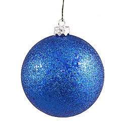 Christmastopia.com - 4 Inch Blue Sequin Round Ornament 6 per Set