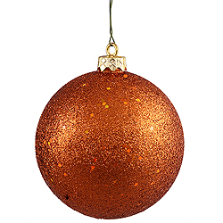 Christmastopia.com - 4 Inch Burnish Orange Sequin Round Ornament 6 per Set