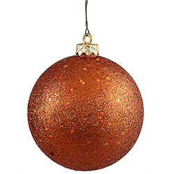 Christmastopia.com - 6 Inch Burnish Orange Sequin Finish Ornament