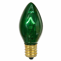 Christmastopia.com - 25 Incandescent C7 Green Twinkle Transparent Retrofit Night Light Replacement Bulbs