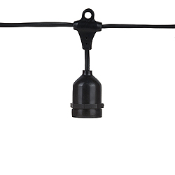 Christmastopia.com - 48 Foot S14 Patio Light String With Suspensors 24 Inch Spacing Black Wire