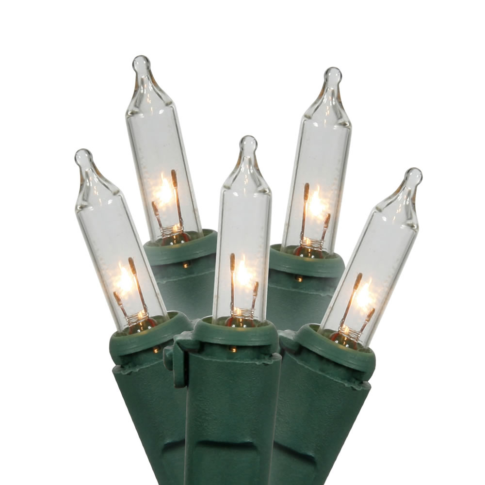 Christmastopia.com - 50 Commercial Quality Incandescent Mini Clear Christmas Light Set Green Wire
